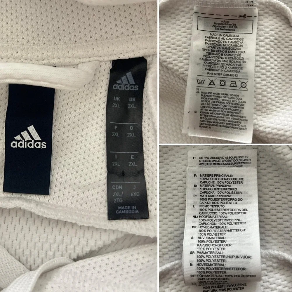 Adidas Hoodie‎ Mens 2XL White ClimaWarm Sweatshirt